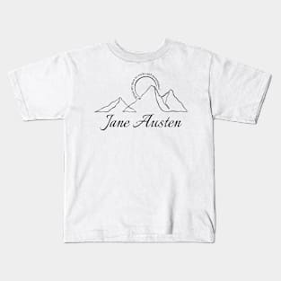 Jane Austen nature black line art Kids T-Shirt